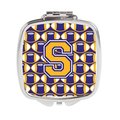 Carolines Treasures Letter S Football Purple and Gold Compact Mirror CJ1064-SSCM